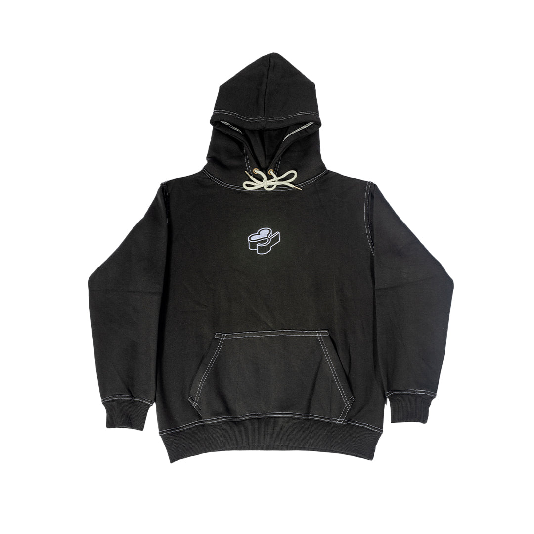 Black S2 Embroidered Hoodie